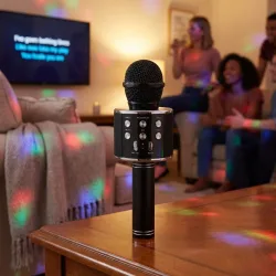 Kabelloses Karaoke-Mikrofon mit Lautsprecher, Bluetooth 5.0, schwarz