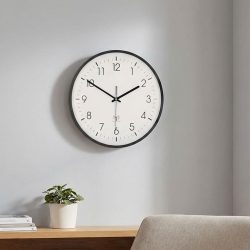 Funkwanduhr Ø30 H4,3cm, schwarz/weiss