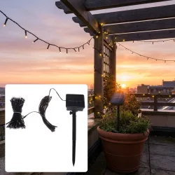 Solar Lichterkette, 100 warm-weisse LEDs, ca. 12,5 m
