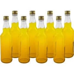 8er-Set Schraubflasche, transparent, 500 ml