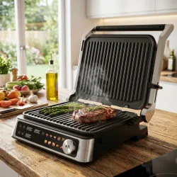 Kontakt-Grill mit Display und 2-Temperaturzonen, 2000W
