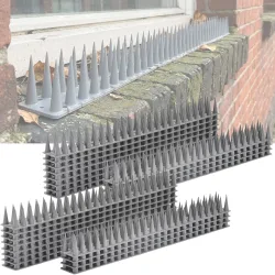 24er-Set Taubenspikes, Anti-Vogel-Spikes, grau, 10,8 m