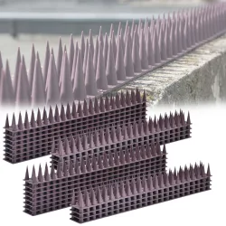 24er-Set Taubenspikes, Anti-Vogel-Spikes, braun, 10,8 m