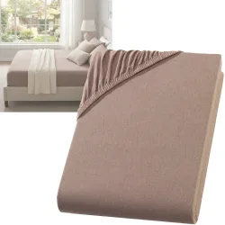 Spannbetttuch für Boxspringbett & Wasserbett, nougat, 140-160x220 cm
