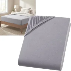 Spannbetttuch für Boxspringbett & Wasserbett, grau, 140-160x220 cm