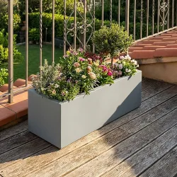 Pflanzkasten 21L aus Kunststoff, 58cm, beton-grau