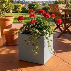 Pflanzkasten 51L aus Kunststoff, 47cm, beton-grau