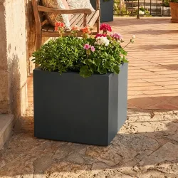 Pflanzkasten 51L aus Kunststoff, 47cm, anthrazit