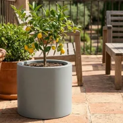 Blumentopf 40L aus Kunststoff, Ø47cm, beton-grau