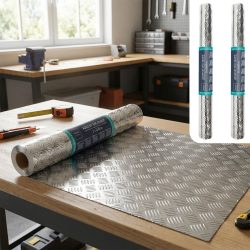 2er-Set Klebefolie in Metalloptik, 45 x 200 cm, silber