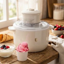 Eismaschine 1,1L, 12 W, creme