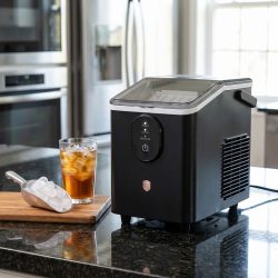 Eiswürfelmaschine, 0,8L Wassertank, 12kg Eis/24h, schwarz-roségold