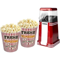 Heissluft-Popcorn-Maschine, inkl. 2 Kino-Popcorn-Becher