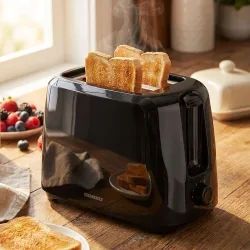 Kompakter 2-Scheiben-Toaster, 6 Röstsstufen, 700 W, schwarz