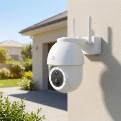4K Wi-Fi Outdoor Kamera mit Akku, Nachtsicht, Flutlicht, Sirene, IP65