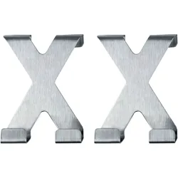 Doppeltürhaken X-Form Edelstahl, 2er Pack