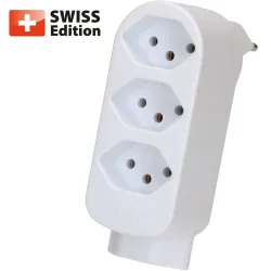 Max Hauri Abzweigstecker Adapt 3+1x Typ 13 weiss drehbar Green+Fair