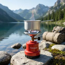 Campingkocher für 190g Gaskartuschen, rot