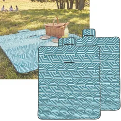 2er-Set Picknickdecke, türkis, 150x130 cm