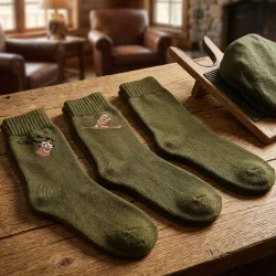 3er-Pack hochwertige Jagdsocken in Khaki, Gr. 39/42