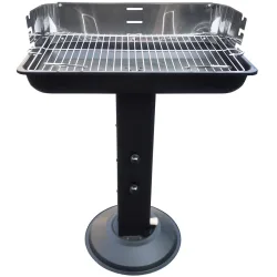 Standsäulengrill rechteckig, schwarz, 52,5x32,5x74 cm