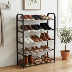 Schuhregal mit 5 Gitter-Ebenen für 15 Paar Schuhe