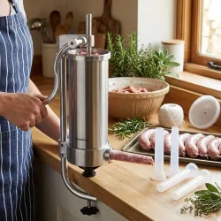 Manueller Wurstfüller, 3kg, Edelstahl, 4 Trichter