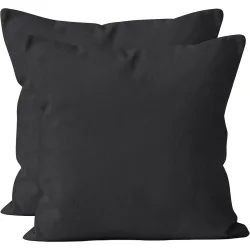 2er-Set Kissenbezug, 100% Baumwolle, 40 x 40 cm, schwarz