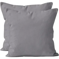 2er-Set Kissenbezug, 100% Baumwolle, 40 x 40 cm, grau