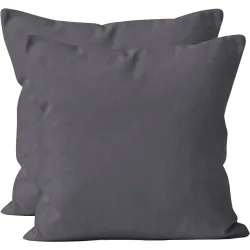 2er-Set Kissenbezug, 100% Baumwolle, 80 x 80 cm, anthrazit