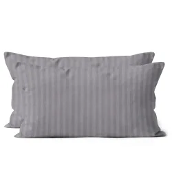 2er-Set Kissenbezug, 100% Mikrofaser, 40 x 80 cm, grau