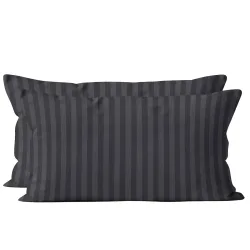 2er-Set Kissenbezug, 100% Mikrofaser, 40 x 80 cm, schwarz