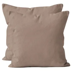 2er-Set Kissenbezug, 100% Mikrofaser, 40 x 40 cm, nougat