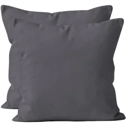2er-Set Kissenbezug, 100% Mikrofaser, 40 x 40 cm, anthrazit