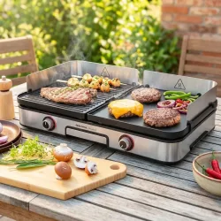 Elektrischer Barbecue-Grill, 2 Grillzonen, 2000W