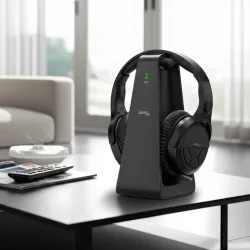 Digitaler Stereo-Funk-Kopfhörer mit 2-in-1 Funk-& Ladestation, 30 m