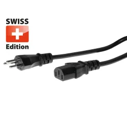 Apparatekabel Kaltgerätestecker TD 3 x 0,75 mm, schwarz, IEC 320-C13, 2 Meter