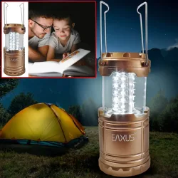 Campinglaterne ausklappbar, LED-Laterne mit Tragebügel, kupferfarben