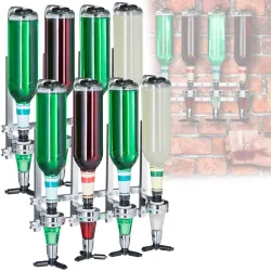 2er Set Flaschenhalter und Dosierer zur Wandmontage, Getränkespender für 4 Flaschen