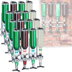 4er Set Flaschenhalter und Dosierer zur Wandmontage, Getränkespender für 4 Flaschen