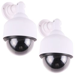 2er-Set Überwachungskamera Attrappe mit roter Betriebs-LED, Kamera Dummy