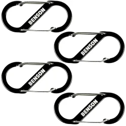 4er Set Doppel Karabinerhaken, S-Clip, 4 x 9 cm