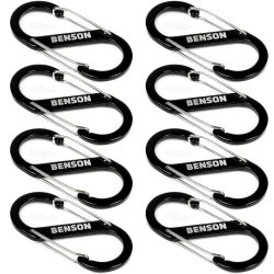 8er Set Doppel Karabinerhaken, S-Clip, 4 x 9 cm
