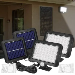 2er Set LED-Flutlicht Solar, Bewegungssensor, IP44