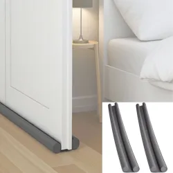 2er-Set Türbodendichtung, grau, Zugluft-Stopper für Türstärken bis 3,5 cm und 98 cm Breite