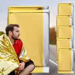 Rettungsdecke, 5er-Set, Notfalldecke, ein Produkt der NASA , 210 x 160 cm