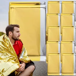 Rettungsdecke, 10er-Set, Notfalldecke, ein Produkt der NASA , 210 x 160 cm