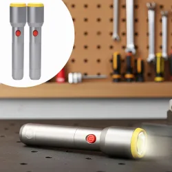 2er-Set Taschenlampe LED 500 Lumen, USB Aufladbar, 3 Leuchtmodi