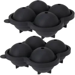 2er-Set Flexible Eiswürfelform für 4 Eiskugeln, ca. Ø 6 cm je Eisball