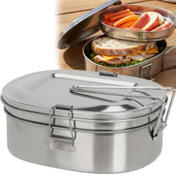 Redcliffs - Campingbehälter aus Edelstahl - zwei Behälter mit Deckel, 50 CM